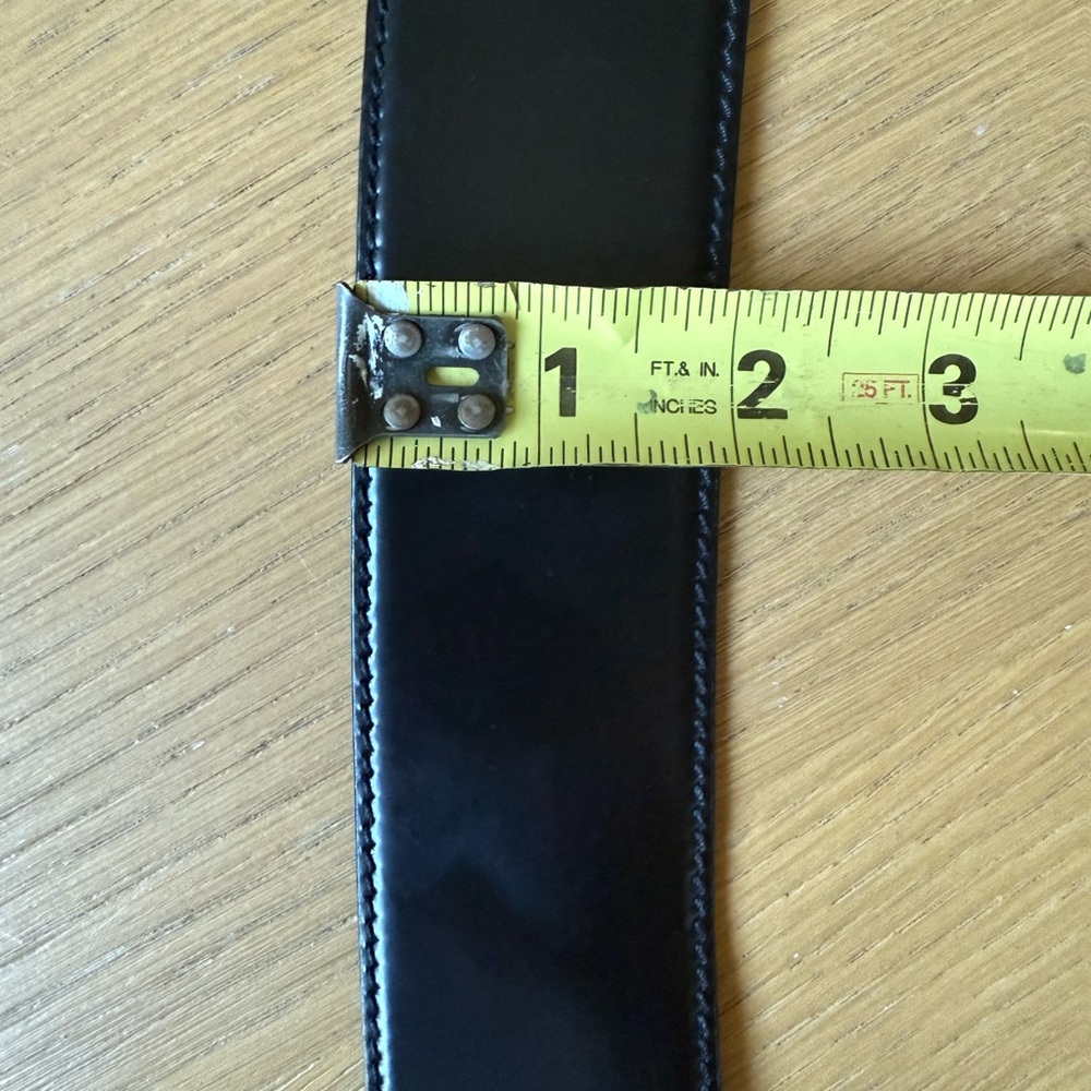 MIU MIU PRADA Leather Gold Hardware 5 Hole Wide Belt 85/34 - Picture 16 of 16